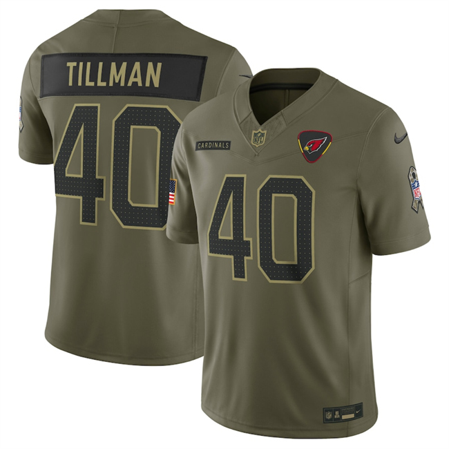 Men's Arizona Cardinals #40 Pat Tillman Olive 2025 Salute to Service Limited Stitched Football Jersey