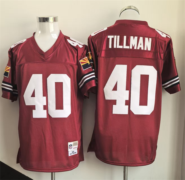 Men's Arizona Cardinals #40 Pat Tillman Red Throwback Stitched Jersey