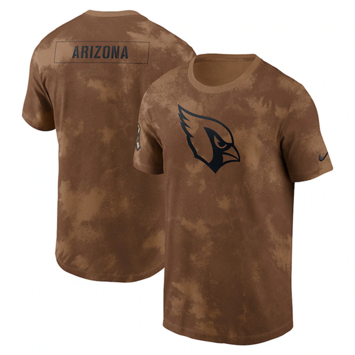 Men's Arizona Cardinals 2023 Brown Salute To Service Sideline T-Shirt Men's Arizona Cardinals 2023 Brown Salute To Service Sideline T-Shirt