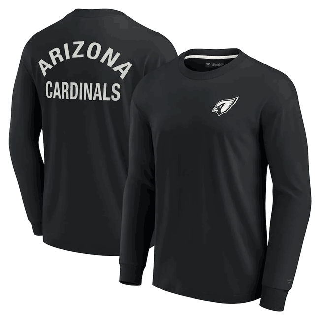Men's Arizona Cardinals Black Signature Unisex Super Soft Long Sleeve T-Shirt Men's Arizona Cardinals Black Signature Unisex Super Soft Long Sleeve T-Shirt