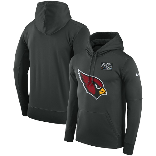 Men's Arizona Cardinals Nike Anthracite Crucial Catch Performance Pullover Hoodie Men's Arizona Cardinals Nike Anthracite Crucial Catch Performance Pullover Hoodie