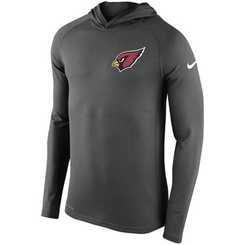 Men's Arizona Cardinals Nike Charcoal Stadium Touch Long Sleeve Hooded Performance T-Shirt Men's Arizona Cardinals Nike Charcoal Stadium Touch Long Sleeve Hooded Performance T-Shirt