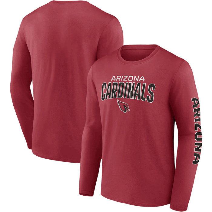 Men's Arizona Cardinals Red Go The Distance Long Sleeve T-Shirt Men's Arizona Cardinals Red Go The Distance Long Sleeve T-Shirt