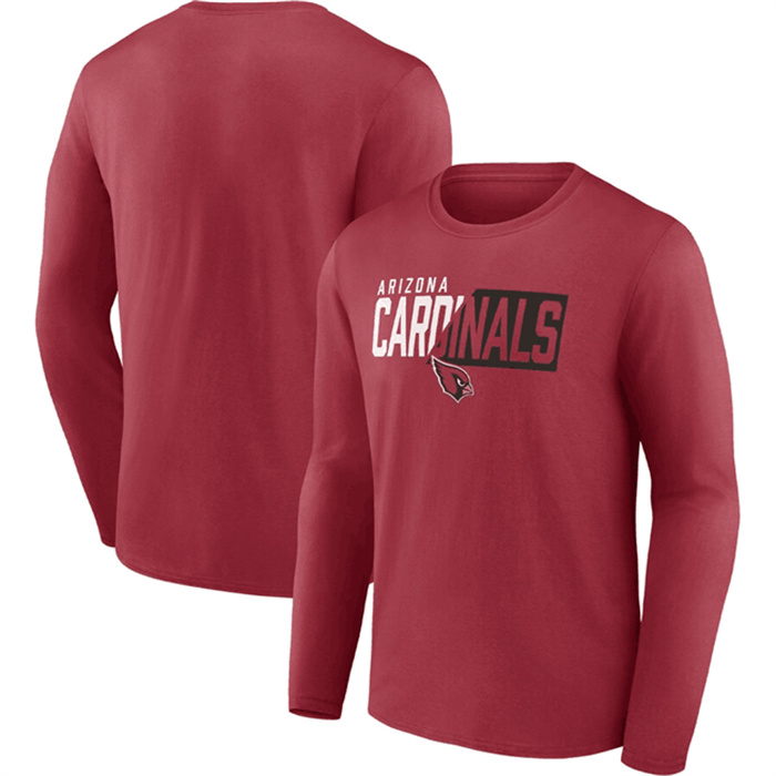 Men's Arizona Cardinals Red One Two Long Sleeve T-Shirt Men's Arizona Cardinals Red One Two Long Sleeve T-Shirt