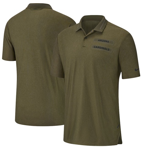 Men's Arizona Cardinals Salute to Service Sideline Polo Olive Men's Arizona Cardinals Salute to Service Sideline Polo Olive