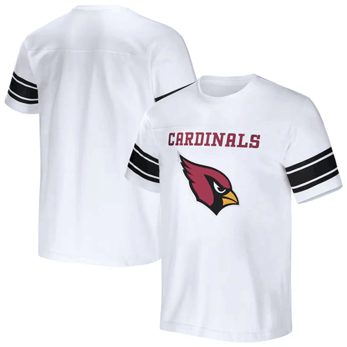 Men's Arizona Cardinals White X Darius Rucker Collection Football Striped T-Shirt Men's Arizona Cardinals White X Darius Rucker Collection Football Striped T-Shirt