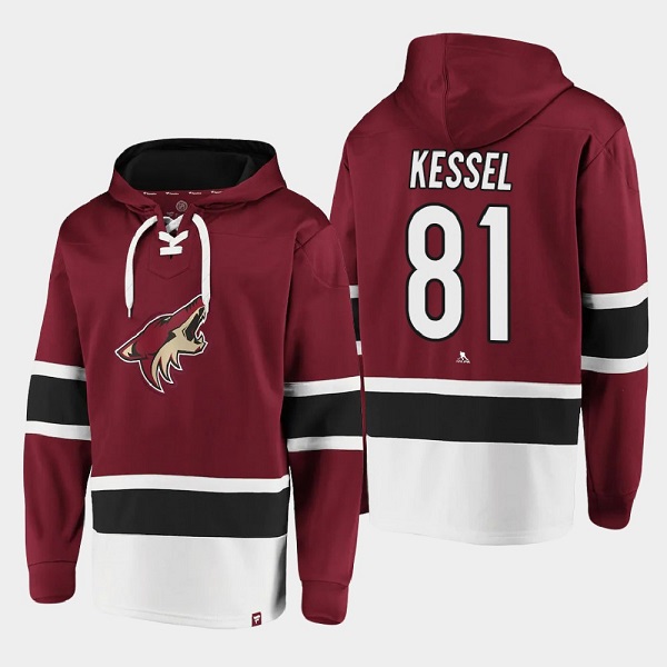 Men's Arizona Coyotes #81 Phil Kessel Red All Stitched Sweatshirt Hoodie Men's Arizona Coyotes #81 Phil Kessel Red All Stitched Sweatshirt Hoodie