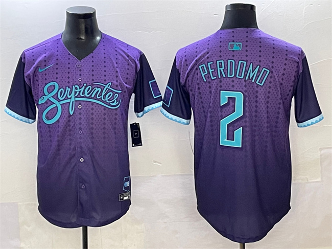 Men's Arizona Diamondbacks #2 Geraldo Perdomo Purple 2025 City Connect Limited Stitched Baseball Jersey Men's Arizona Diamondbacks #2 Geraldo Perdomo Purple 2025 City Connect Limited Stitched Baseball Jersey