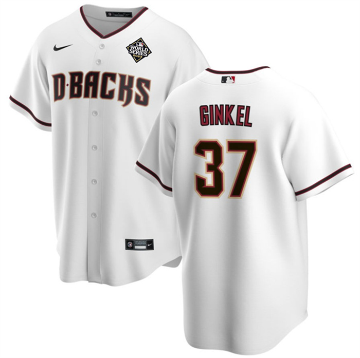 Men's Arizona Diamondbacks #37 Kevin Ginkel White 2023 World Series Cool Base Stitched Baseball Jersey Men's Arizona Diamondbacks #37 Kevin Ginkel White 2023 World Series Cool Base Stitched Baseball Jersey