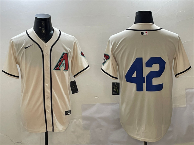 Men's Arizona Diamondbacks #42 Jackie Robinson Cream Limited Stitched Baseball Jersey Men's Arizona Diamondbacks #42 Jackie Robinson Cream Limited Stitched Baseball Jersey