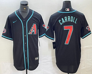 Men's Arizona Diamondbacks #7 Corbin Carroll Black 2024 Stitched Cool Base Nike Jersey Men's Arizona Diamondbacks #7 Corbin Carroll Black 2024 Stitched Cool Base Nike Jersey