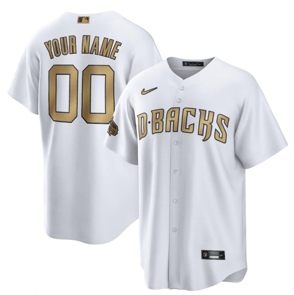 Men's Arizona Diamondbacks Active Player Custom 2022 All-Star White Cool Base Stitched Baseball Jersey Men's Arizona Diamondbacks Active Player Custom 2022 All-Star White Cool Base Stitched Baseball Jersey