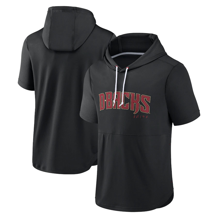 Men's Arizona Diamondbacks Black Sideline Training Hooded Performance T-Shirt Men's Arizona Diamondbacks Black Sideline Training Hooded Performance T-Shirt