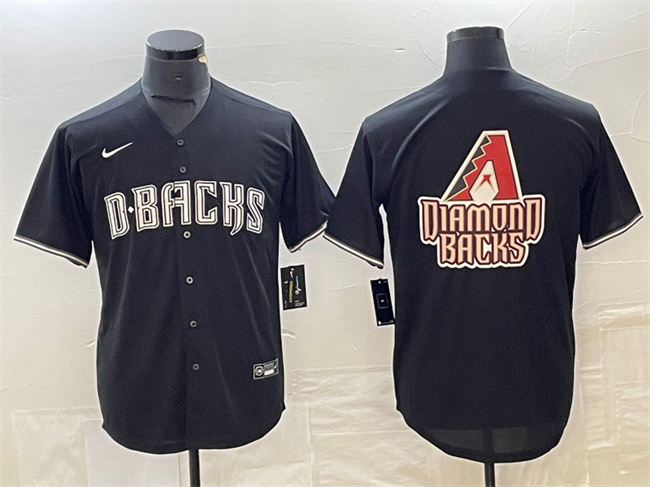 Men's Arizona Diamondbacks Black Team Big Logo Cool Base Stitched Baseball Jersey Men's Arizona Diamondbacks Black Team Big Logo Cool Base Stitched Baseball Jersey