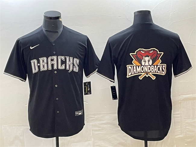 Men's Arizona Diamondbacks Black Team Big Logo Cool Base Stitched Baseball Jerseys1 Men's Arizona Diamondbacks Black Team Big Logo Cool Base Stitched Baseball Jerseys1