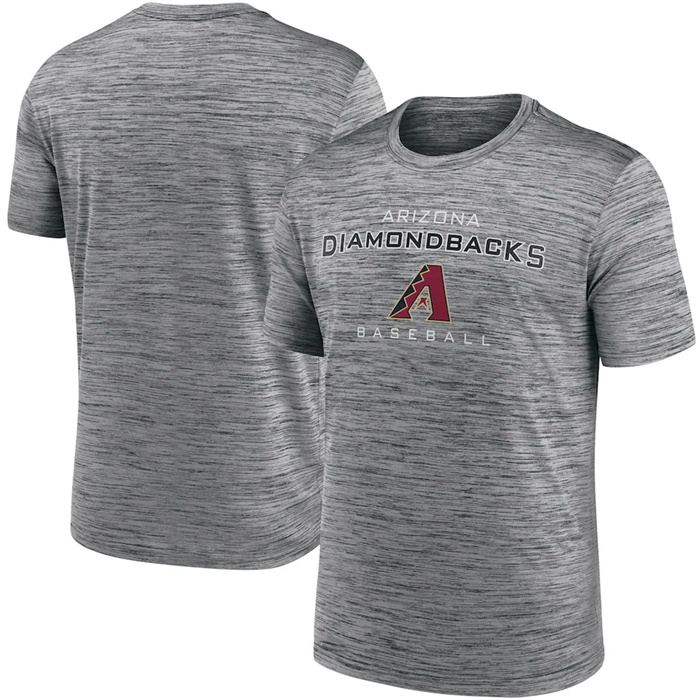 Men's Arizona Diamondbacks Grey Velocity Practice Performance T-Shirt Men's Arizona Diamondbacks Grey Velocity Practice Performance T-Shirt