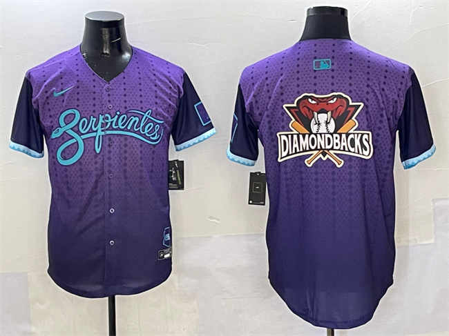 Men's Arizona Diamondbacks Team Big Logo Purple 2025 City Connect Limited Stitched Baseball Jersey Men's Arizona Diamondbacks Team Big Logo Purple 2025 City Connect Limited Stitched Baseball Jersey