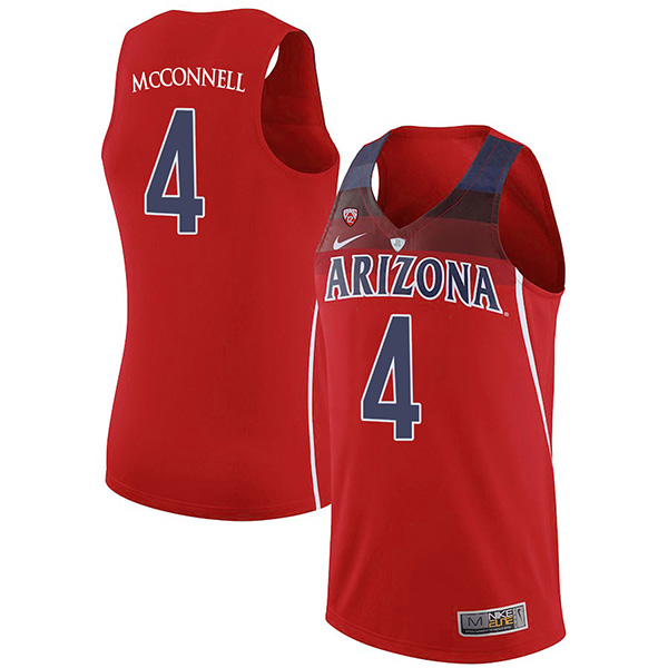 Men's Arizona Wildcats #4 T.J. McConnell Red Stitched NCAA College Basketball Jerseys Men's Arizona Wildcats #4 T.J. McConnell Red Stitched NCAA College Basketball Jerseys