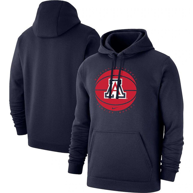 Men's Arizona Wildcats Navy Basketball Pullover Hoodie Men's Arizona Wildcats Navy Basketball Pullover Hoodie