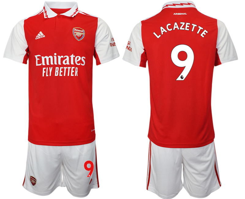 Men's Arsenal F.C #9 Lacazette 2023 Red Home Soccer Jersey Suit Men's Arsenal F.C #9 Lacazette 2023 Red Home Soccer Jersey Suit