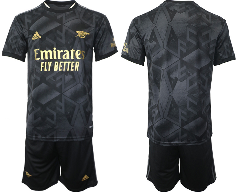 Men's Arsenal F.C Blank 2023 Black Away Soccer Jersey Suit Men's Arsenal F.C Blank 2023 Black Away Soccer Jersey Suit