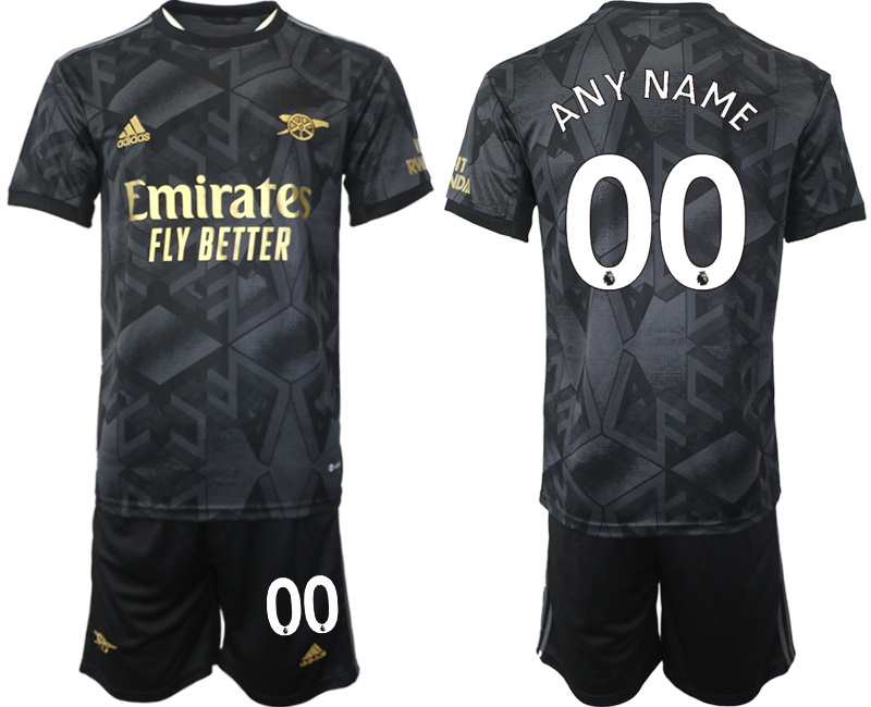 Men's Arsenal F.C Custom 2023 Black Away Soccer Jersey Suit Men's Arsenal F.C Custom 2023 Black Away Soccer Jersey Suit