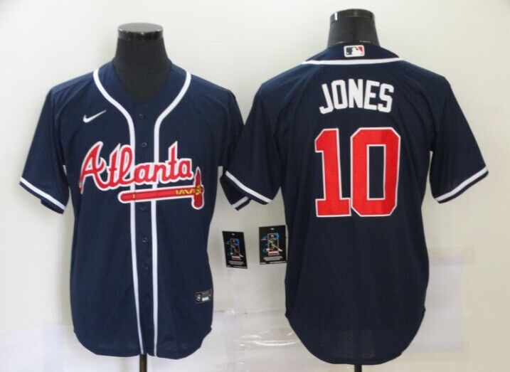 Men's Atlanta Braves #10 Chipper Jones Navy Cool Base Stitched Baseball Jersey Men's Atlanta Braves #10 Chipper Jones Navy Cool Base Stitched Baseball Jersey