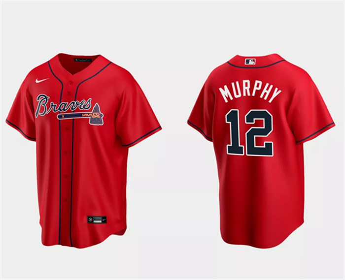 Men's Atlanta Braves #12 Sean Murphy Red Cool Base Stitched Baseball Jersey Men's Atlanta Braves #12 Sean Murphy Red Cool Base Stitched Baseball Jersey