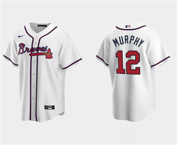 Men's Atlanta Braves #12 Sean Murphy White Cool Base Stitched Baseball Jersey Men's Atlanta Braves #12 Sean Murphy White Cool Base Stitched Baseball Jersey