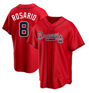 Men's Atlanta Braves #8 Eddie Rosario Red Baseball Jersey