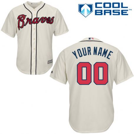 Men's Atlanta Braves Alternate Cream Cool Base Stitched Baseball Jersey Men's Atlanta Braves Alternate Cream Cool Base Stitched Baseball Jersey