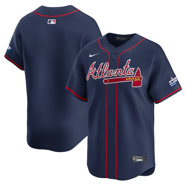 Men's Atlanta Braves Blank Navy 2025 Speedway Classic Alternate Limited Stitched Baseball Jersey Men's Atlanta Braves Blank Navy 2025 Speedway Classic Alternate Limited Stitched Baseball Jersey