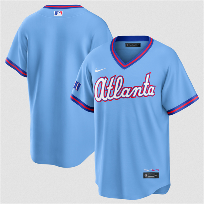 Men's Atlanta Braves Blank Powder Blue 2026 City Connect Stadium Stitched Baseball Jersey Men's Atlanta Braves Blank Powder Blue 2026 City Connect Stadium Stitched Baseball Jersey