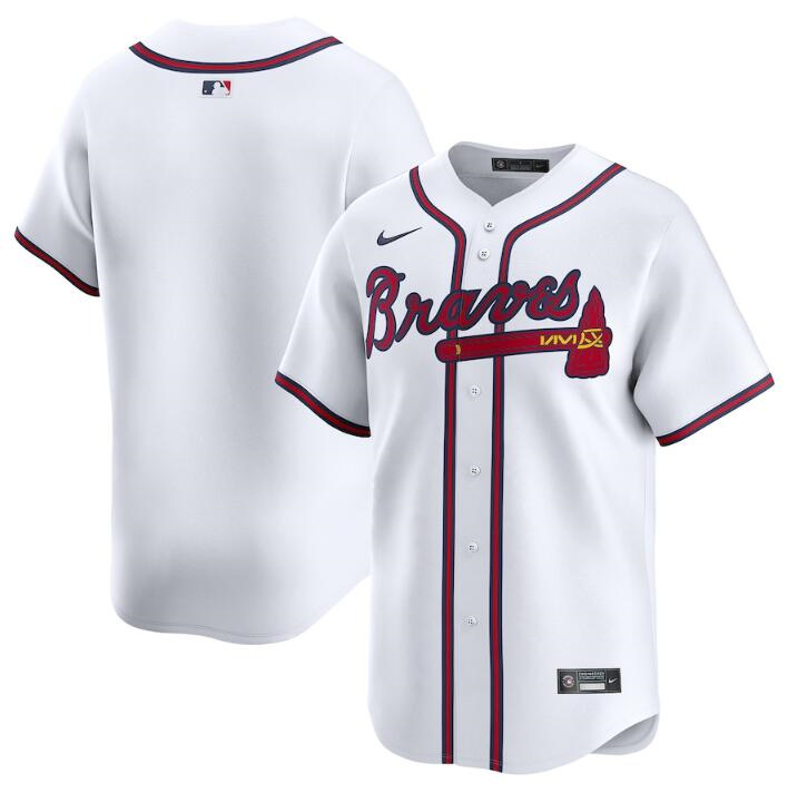 Men's Atlanta Braves Blank White 2024 Home Limited Stitched Baseball Jersey Men's Atlanta Braves Blank White 2024 Home Limited Stitched Baseball Jersey