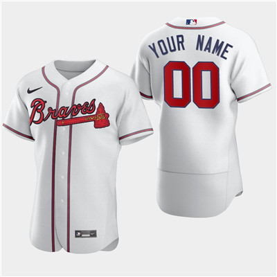 Men's Atlanta Braves Custom Nike White Flexbase Jersey Men's Atlanta Braves Custom Nike White Flexbase Jersey