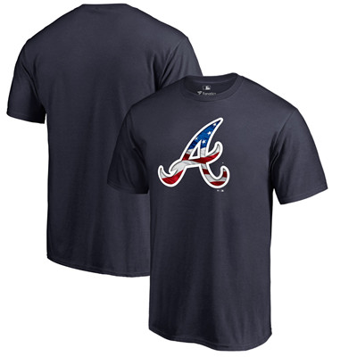 Men's Atlanta Braves Fanatics Branded Navy Banner Wave T-Shirt Men's Atlanta Braves Fanatics Branded Navy Banner Wave T-Shirt