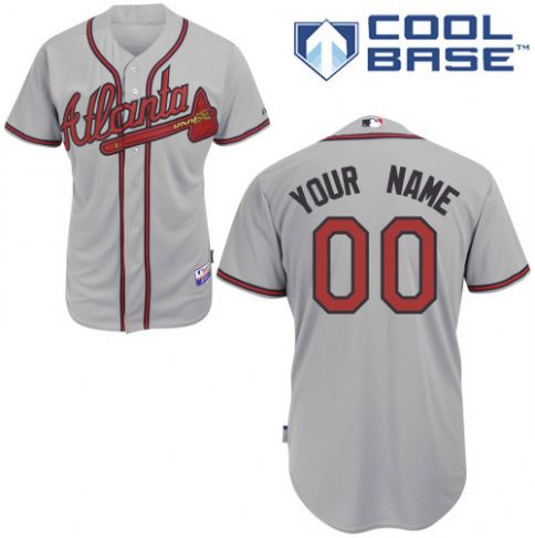 Men's Atlanta Braves Grey Customized Authentic Jersey Men's Atlanta Braves Grey Customized Authentic Jersey