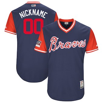 Men's Atlanta Braves Majestic Navy 2017 Players Weekend Authentic Team Custom Jersey Men's Atlanta Braves Majestic Navy 2017 Players Weekend Authentic Team Custom Jersey