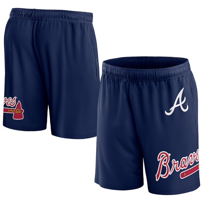 Men's Atlanta Braves Navy Clincher Mesh Shorts Men's Atlanta Braves Navy Clincher Mesh Shorts