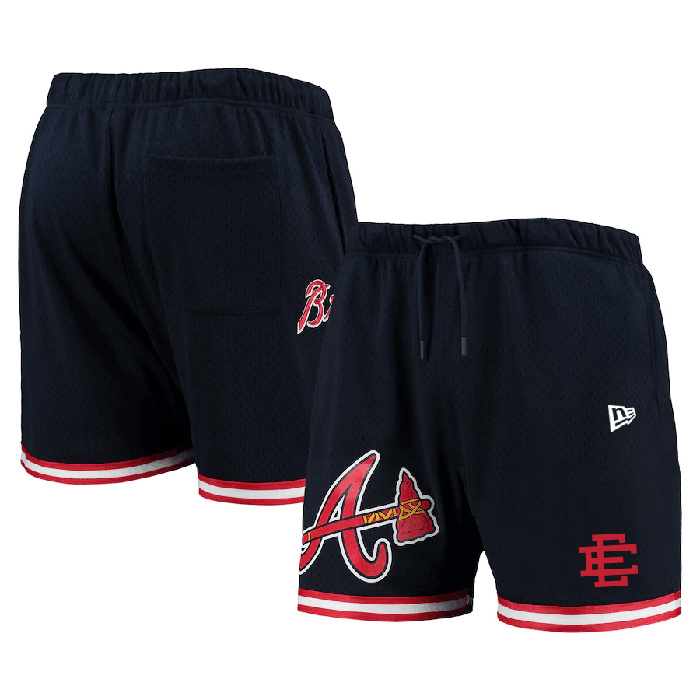 Men's Atlanta Braves Navy Mesh Shorts Men's Atlanta Braves Navy Mesh Shorts