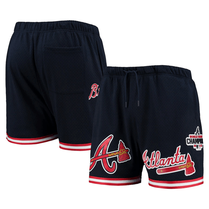 Men's Atlanta Braves Navy Team Logo Mesh Shorts Men's Atlanta Braves Navy Team Logo Mesh Shorts