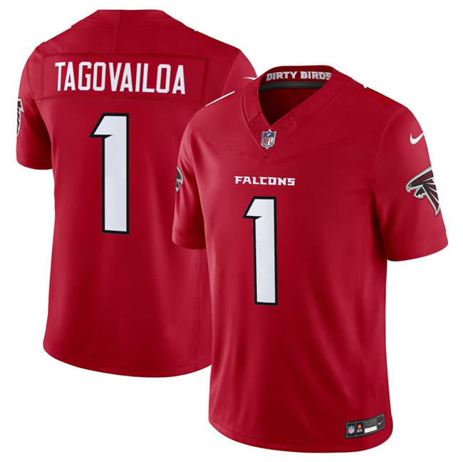 Men's Atlanta Falcons #1 Tua Tagovailoa Red 2026 New F.U.S.E. Vapor Untouchable Limited Stitched Football Jersey Men's Atlanta Falcons #1 Tua Tagovailoa Red 2026 New F.U.S.E. Vapor Untouchable Limited Stitched Football Jersey