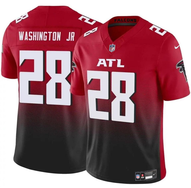 Men's Atlanta Falcons #28 Carlos Washington Jr Red Black 2024 F.U.S.E Vapor Untouchable Limited Stitched Football Jersey Men's Atlanta Falcons #28 Carlos Washington Jr Red Black 2024 F.U.S.E Vapor Untouchable Limited Stitched Football Jersey