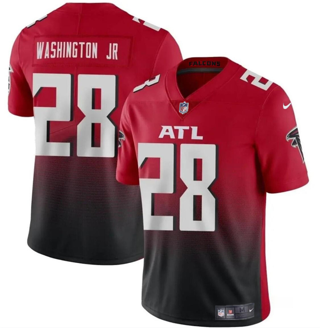 Men's Atlanta Falcons #28 Carlos Washington Jr Red Black Vapor Untouchable Limited Stitched Football Jersey