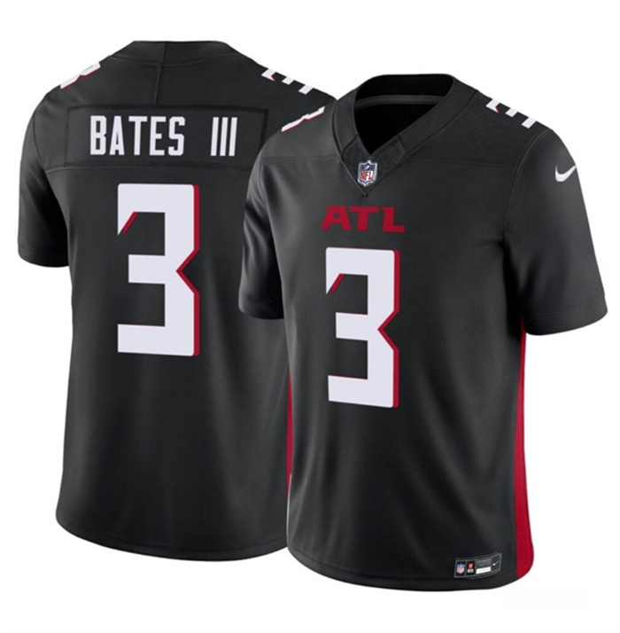 Men's Atlanta Falcons #3 Jessie Bates III Black 2023 F.U.S.E. Vapor Untouchable Limited Stitched Football Jersey Men's Atlanta Falcons #3 Jessie Bates III Black 2023 F.U.S.E. Vapor Untouchable Limited Stitched Football Jersey