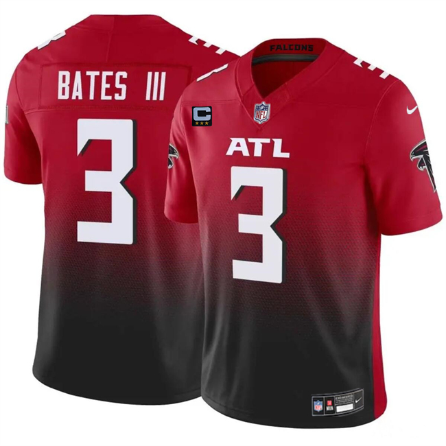 Men's Atlanta Falcons #3 Jessie Bates III Red Black 2024 F.U.S.E With 3-Star C Patch Vapor Untouchable Limited Stitched Football Jersey Men's Atlanta Falcons #3 Jessie Bates III Red Black 2024 F.U.S.E With 3-Star C Patch Vapor Untouchable Limited Stitched Football Jersey
