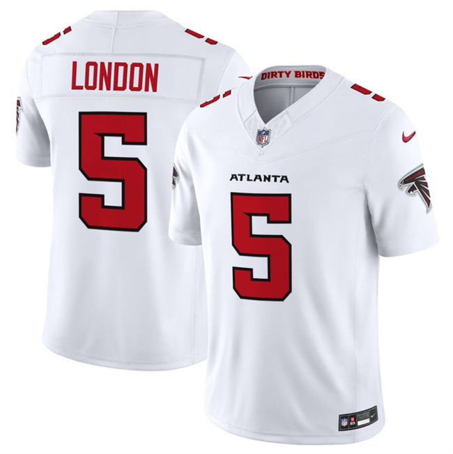 Men's Atlanta Falcons #5 Drake London White 2026 New F.U.S.E. Vapor Untouchable Limited Stitched Football Jersey Men's Atlanta Falcons #5 Drake London White 2026 New F.U.S.E. Vapor Untouchable Limited Stitched Football Jersey
