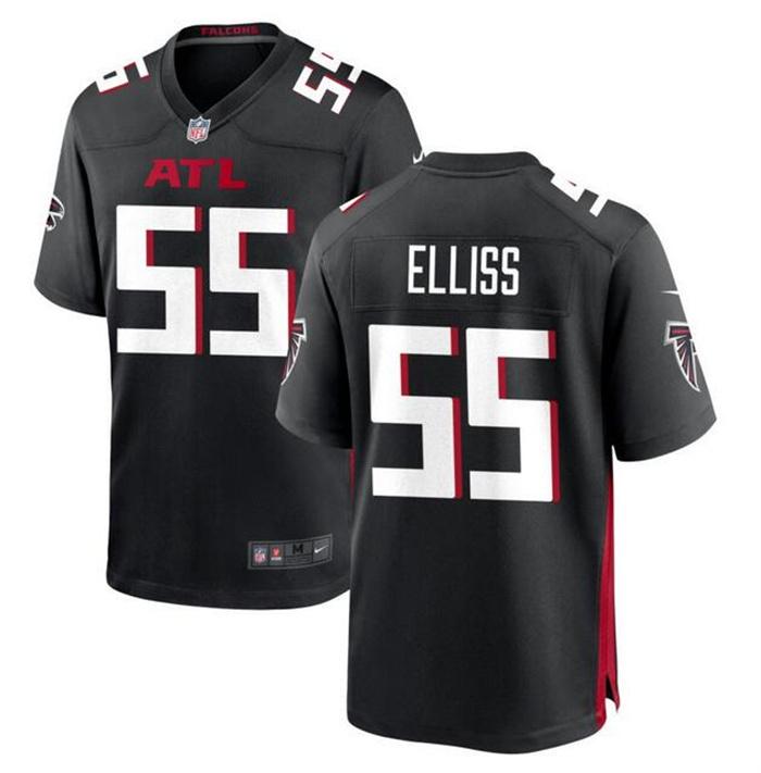 Men's Atlanta Falcons #55 Kaden Elliss Black Stitched Football Game Jersey Men's Atlanta Falcons #55 Kaden Elliss Black Stitched Football Game Jersey
