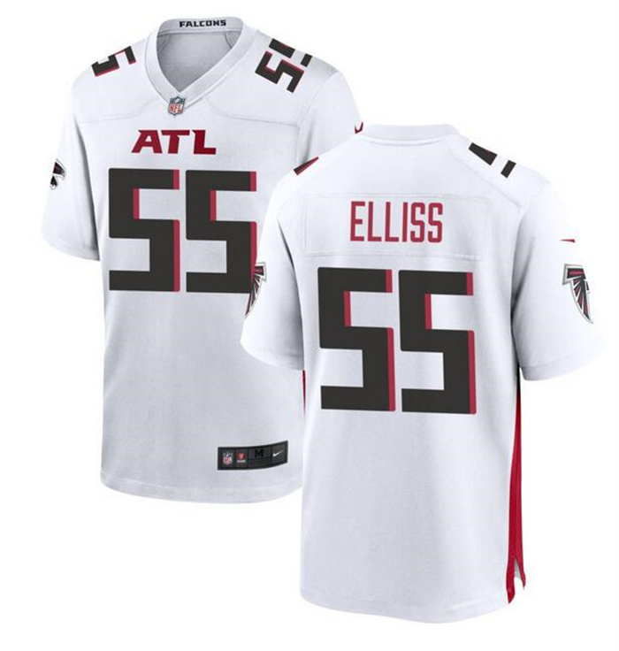 Men's Atlanta Falcons #55 Kaden Elliss White Stitched Football Game Jersey Men's Atlanta Falcons #55 Kaden Elliss White Stitched Football Game Jersey