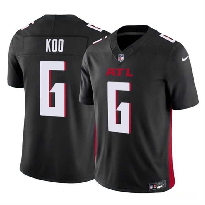 Men's Atlanta Falcons #6 Younghoe Koo Black 2023 F.U.S.E. Vapor Untouchable Limited Stitched Football Jersey Men's Atlanta Falcons #6 Younghoe Koo Black 2023 F.U.S.E. Vapor Untouchable Limited Stitched Football Jersey